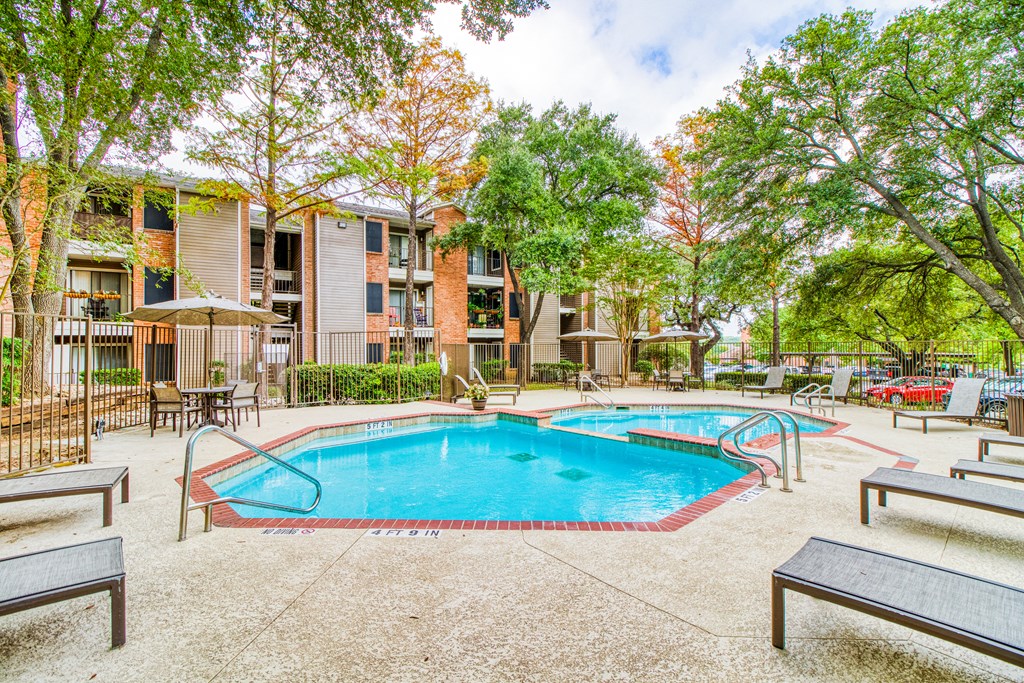 Pool view1 at Village Oaks Apartments, Austin, TX